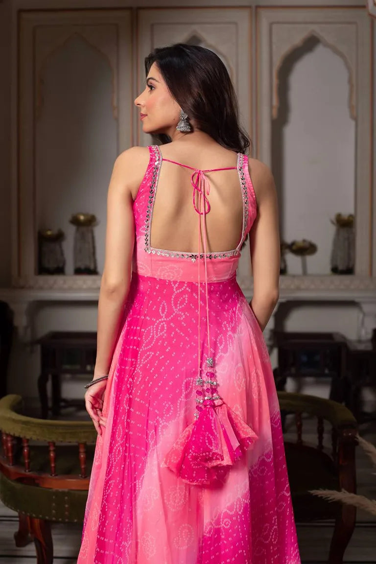Festive Bandhani gown