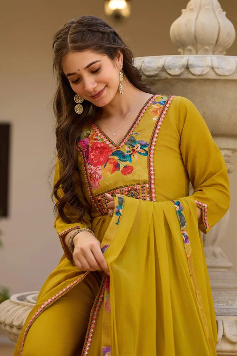 Heritage Mustard  Kurta-Set