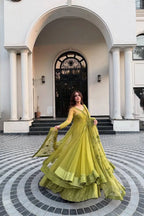 Royal Lime Anarkali Set