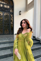 Royal Lime Anarkali Set