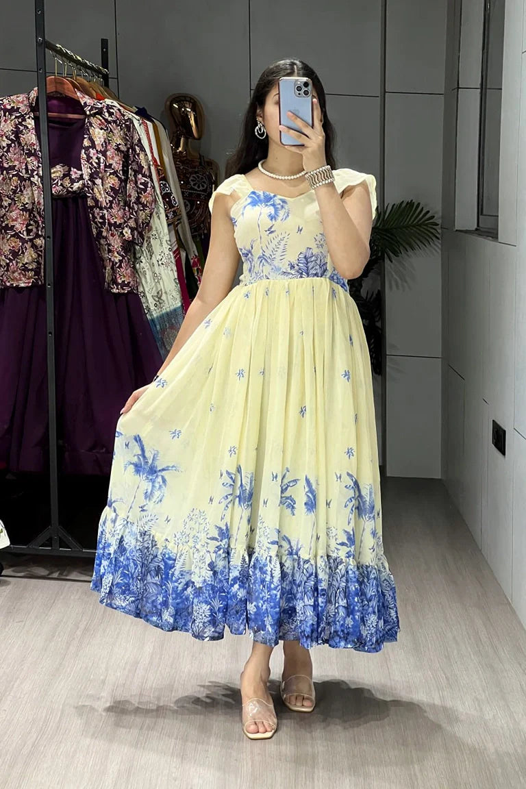Royal Blue Majestic Frill dress – hodee.in