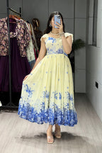 Royal Blue Majestic Frill dress