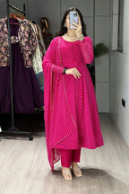 Blush Pink Majestic Leheriya Kurti