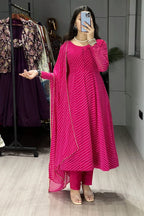 Blush Pink Majestic Leheriya Kurti