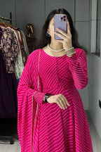 Blush Pink Majestic Leheriya Kurti