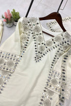 Ivory Mirror Work Suit Set