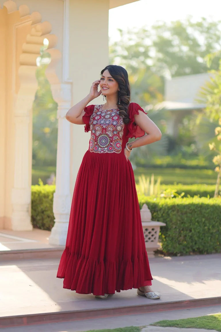 Elegant Occasion Ruffle Gown