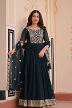 Emerald Zari Gown