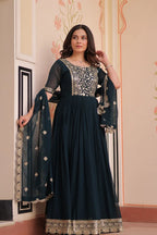 Emerald Zari Gown