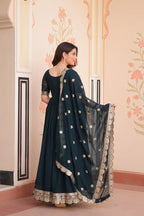 Emerald Zari Gown