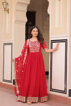Emerald Zari Gown