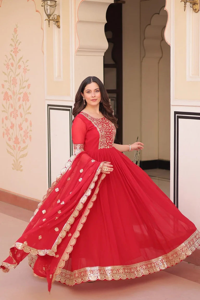 Emerald Zari Gown