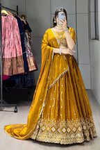 Beads Embroidery Lehenga-choli