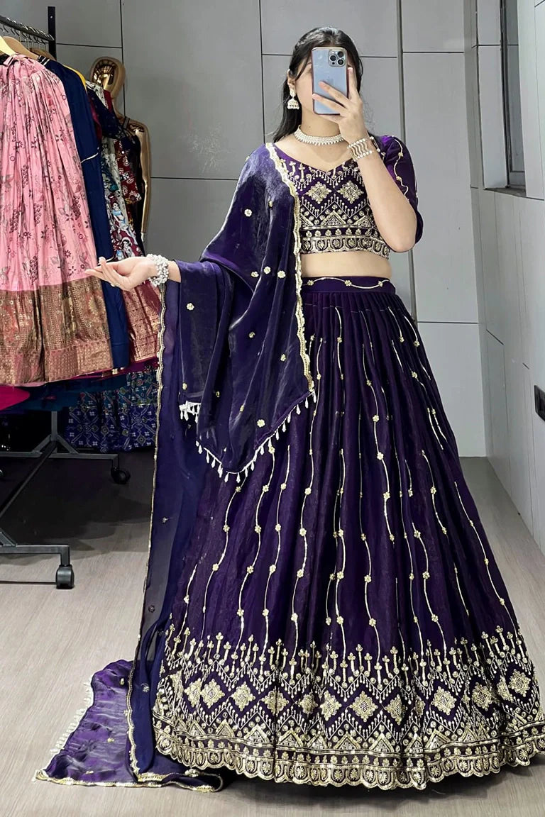 Beads Embroidery Lehenga-choli