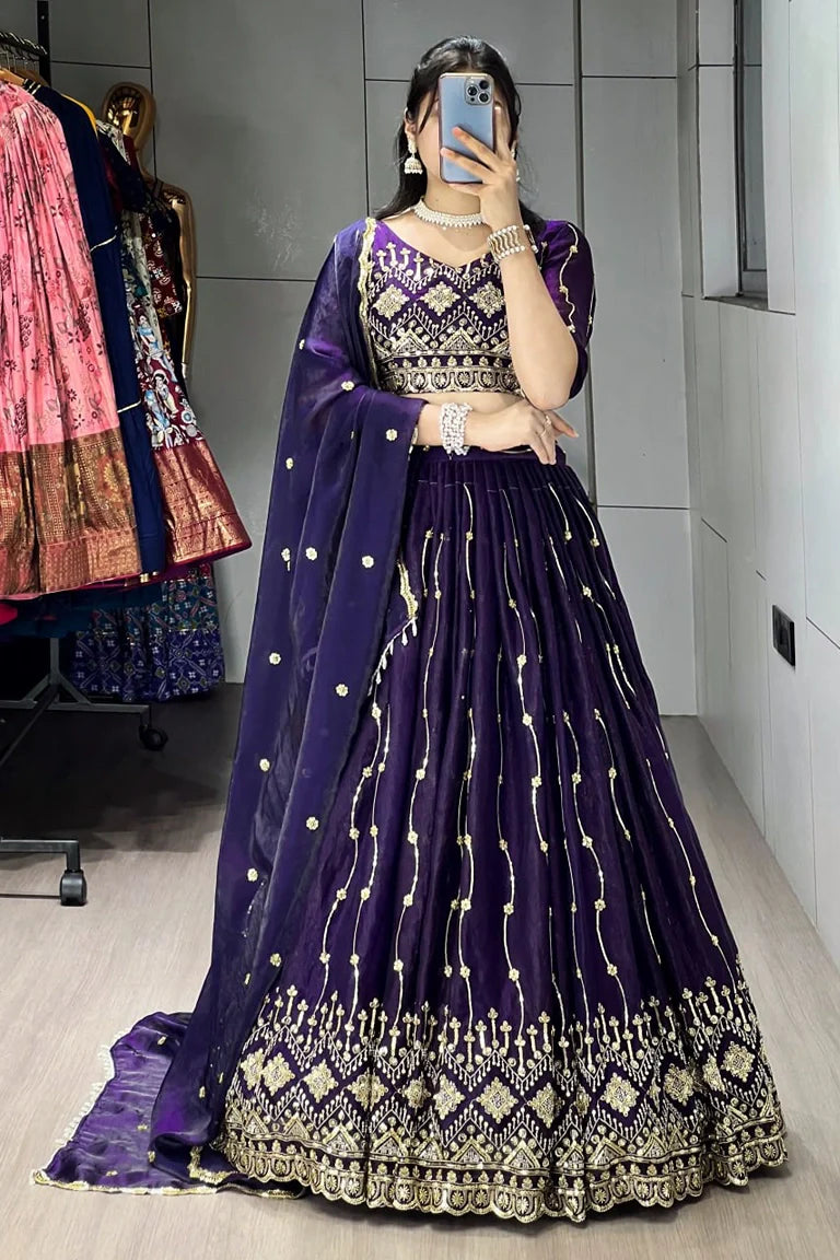Beads Embroidery Lehenga-choli