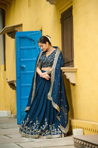 Perfect Festive & Wedding  Blue Lehenga