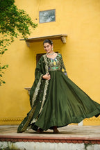 Emerald  Embroidered  Gown