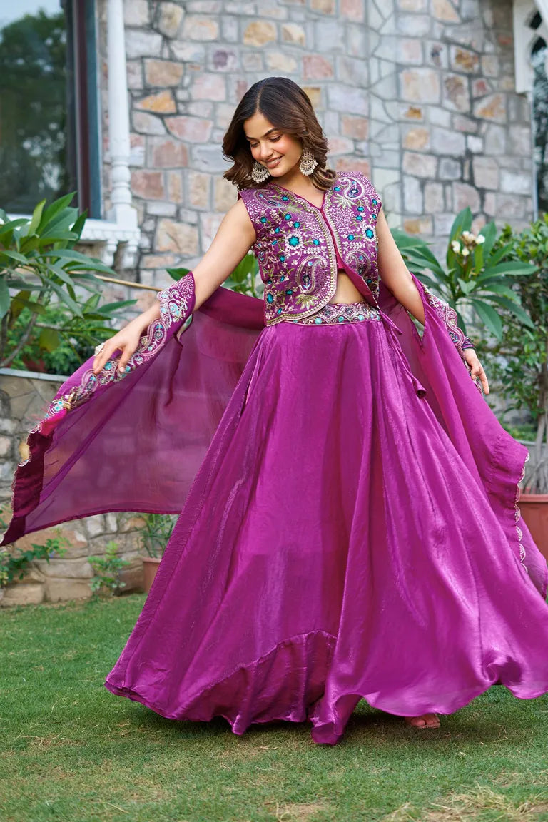 Embroidered Jacket Lehenga Set