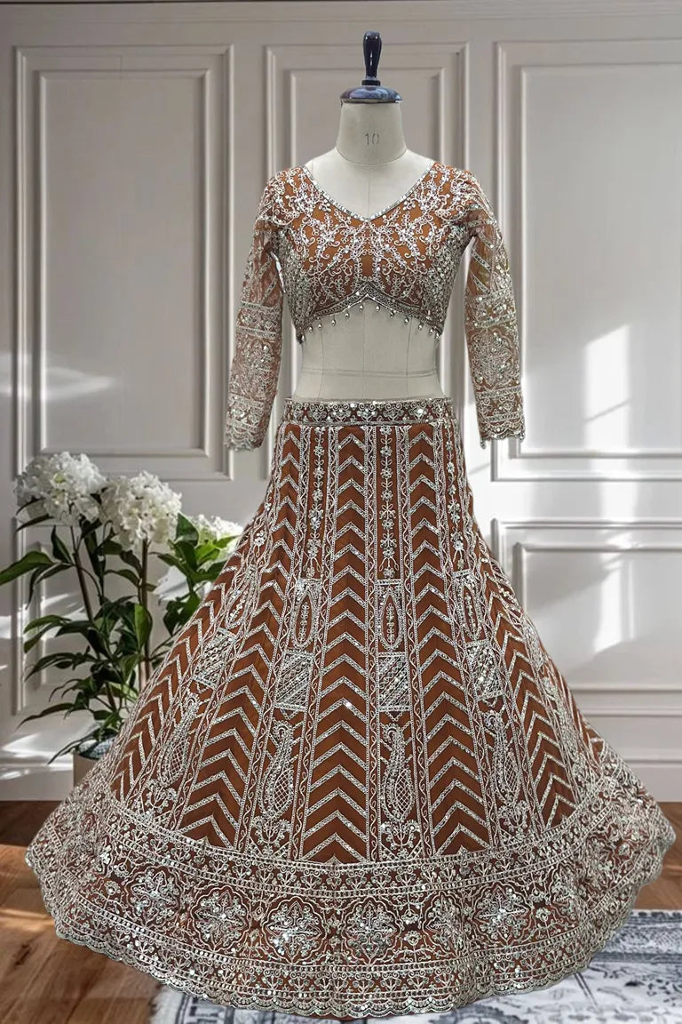 Rust Orange Lehenga Choli