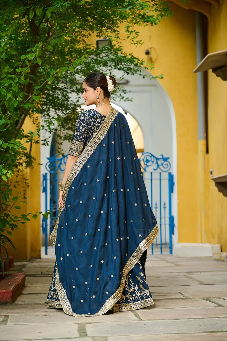 Perfect Festive & Wedding  Blue Lehenga