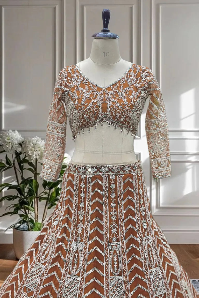 Rust Orange Lehenga Choli