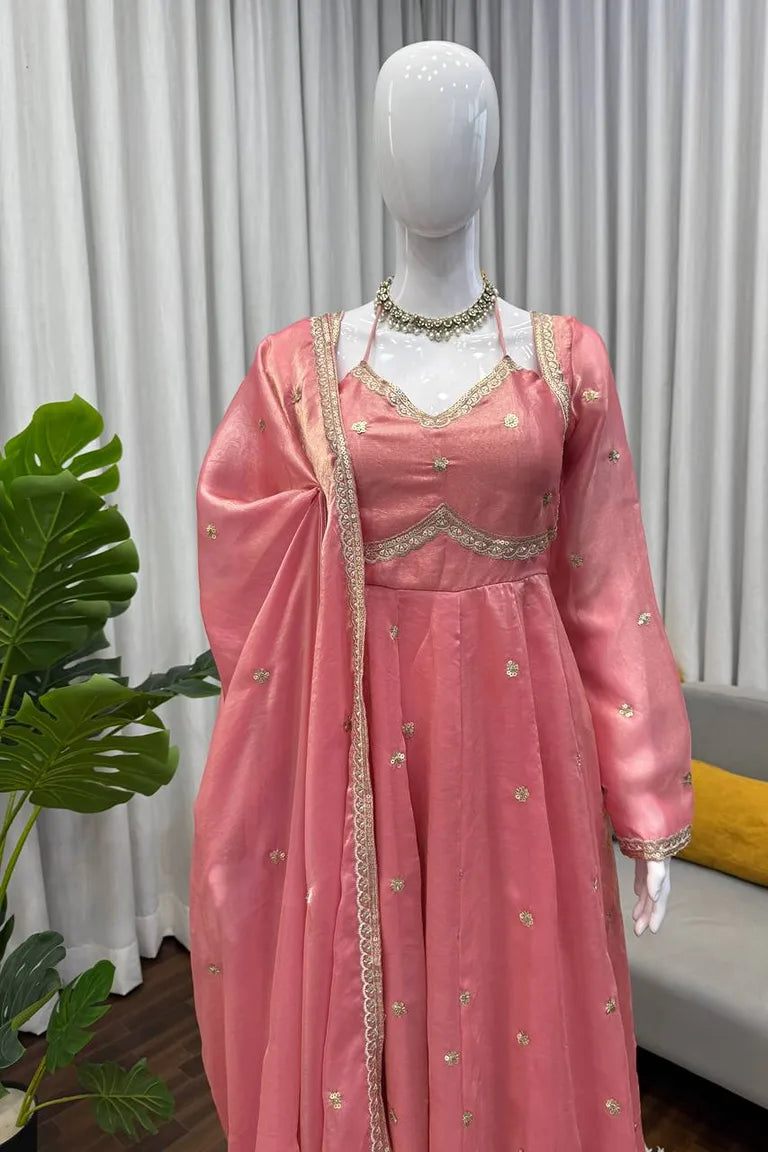 Pink Anarkali Gown