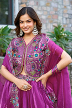Embroidered Jacket Lehenga Set