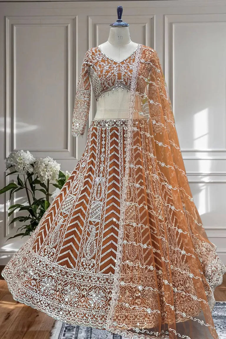 Rust Orange Lehenga Choli