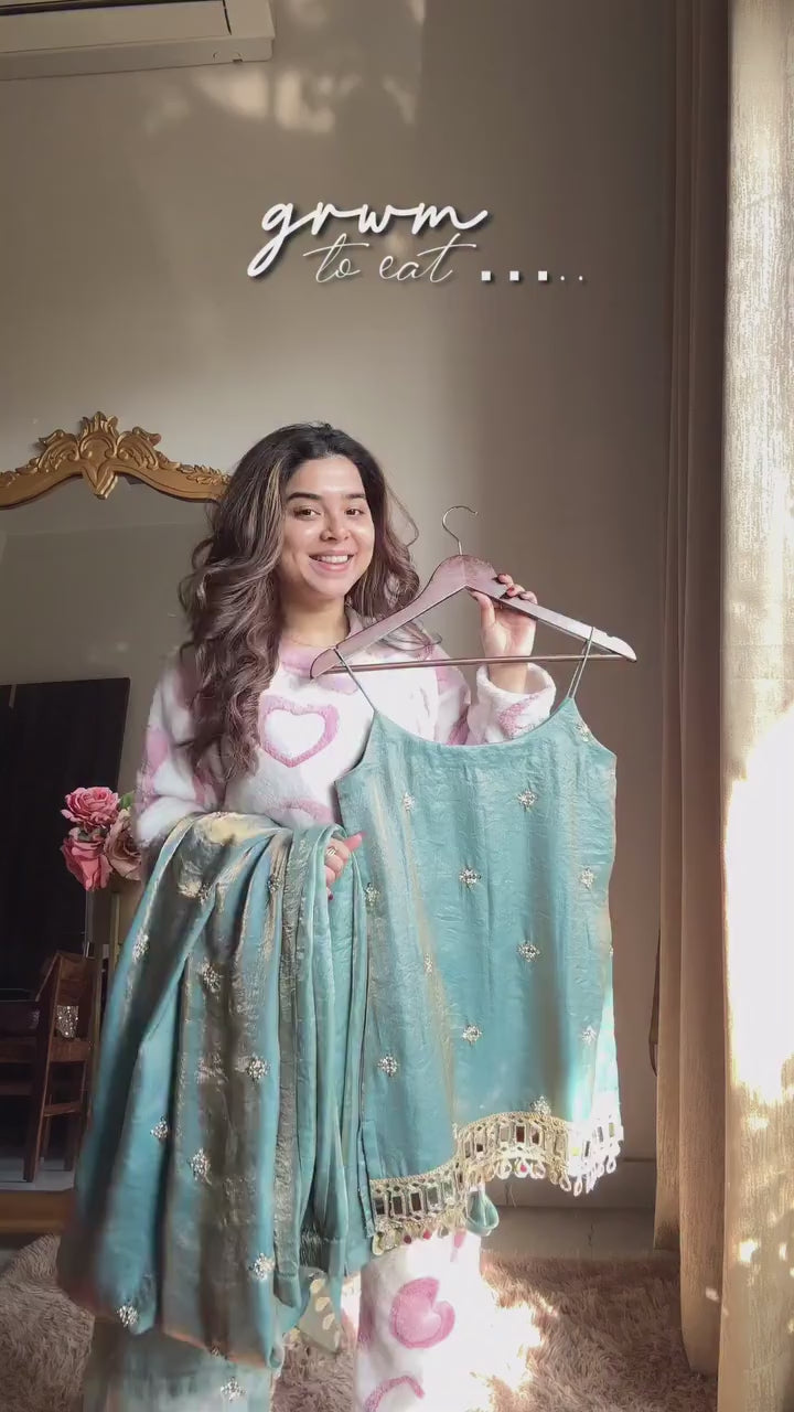 Fendy Silk Kurti with Sharara Set