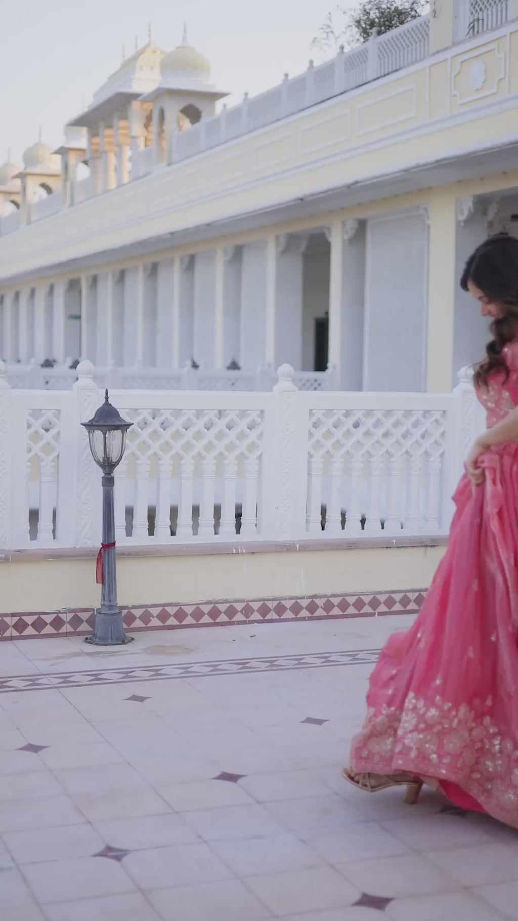 Traditional Indian Pink Lehenga with Dupatta