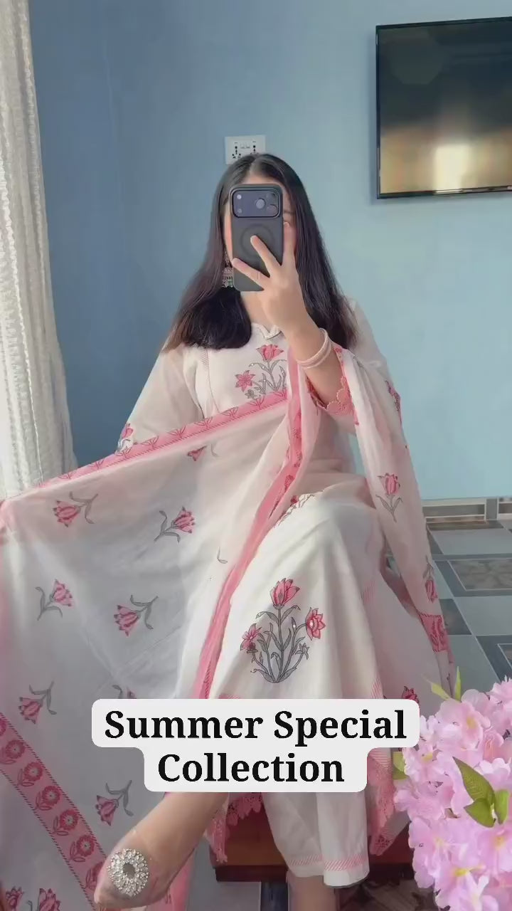 Jaipuri Taj Cotton Floral Suit Set