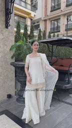Designer Off-White Kurta Plazo Set