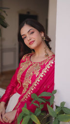 Festive Kali Pattern Gown with Full Sleeves