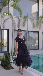 Silver Crunchy Tiered Maxi Dress