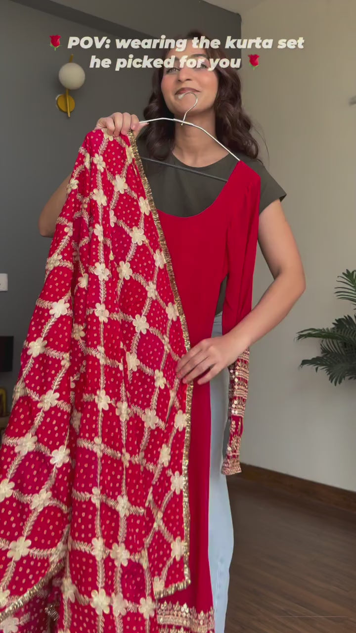 Embroidered Kurta Set with Palazzo