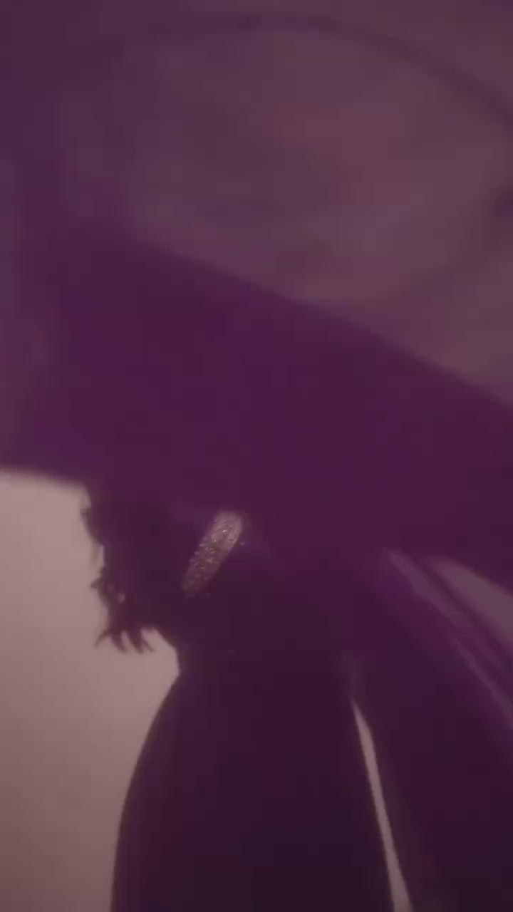 Purple Thread Work Gown with Dupatta