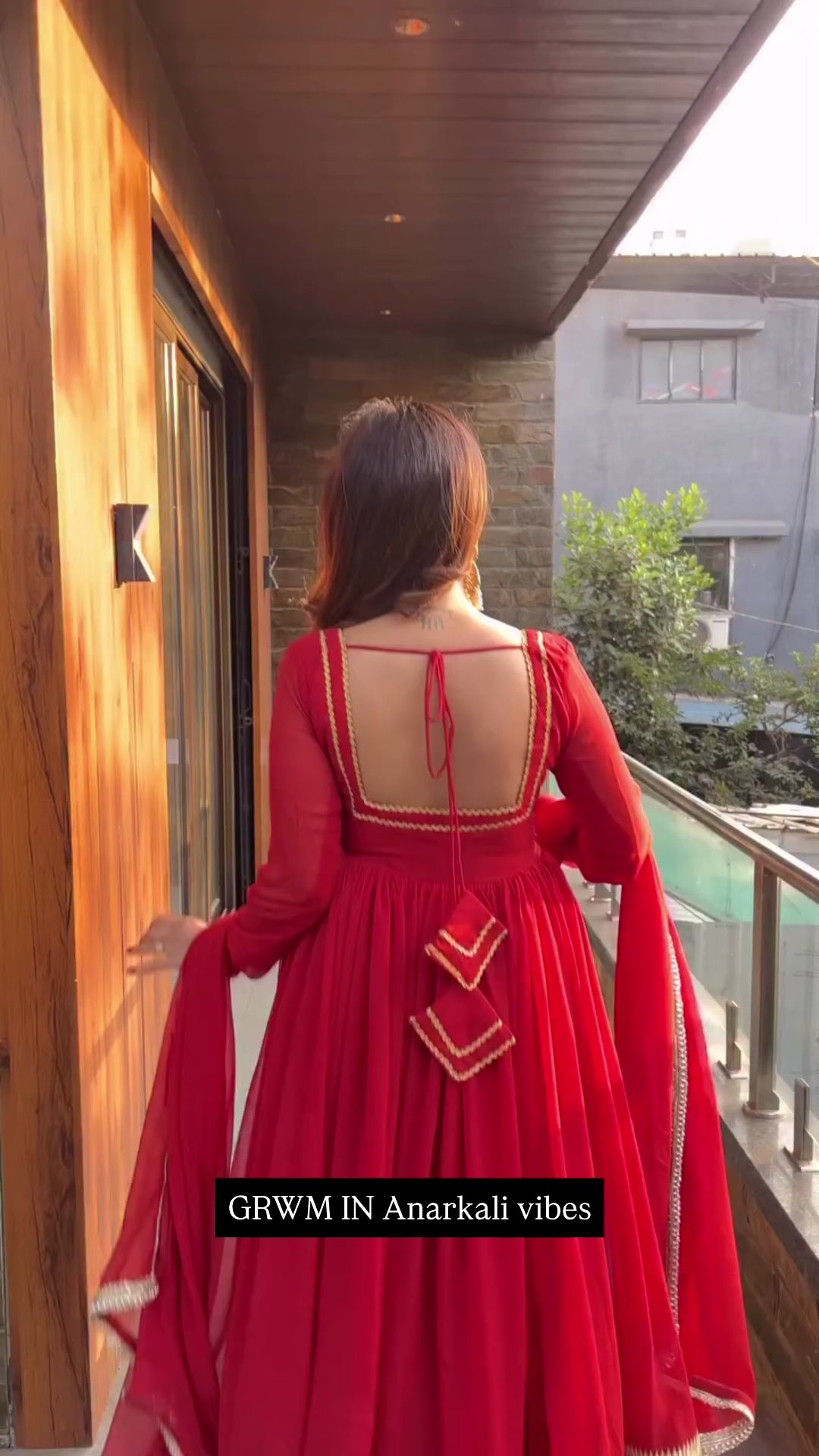 Party Wear Anarkali with Lace Border