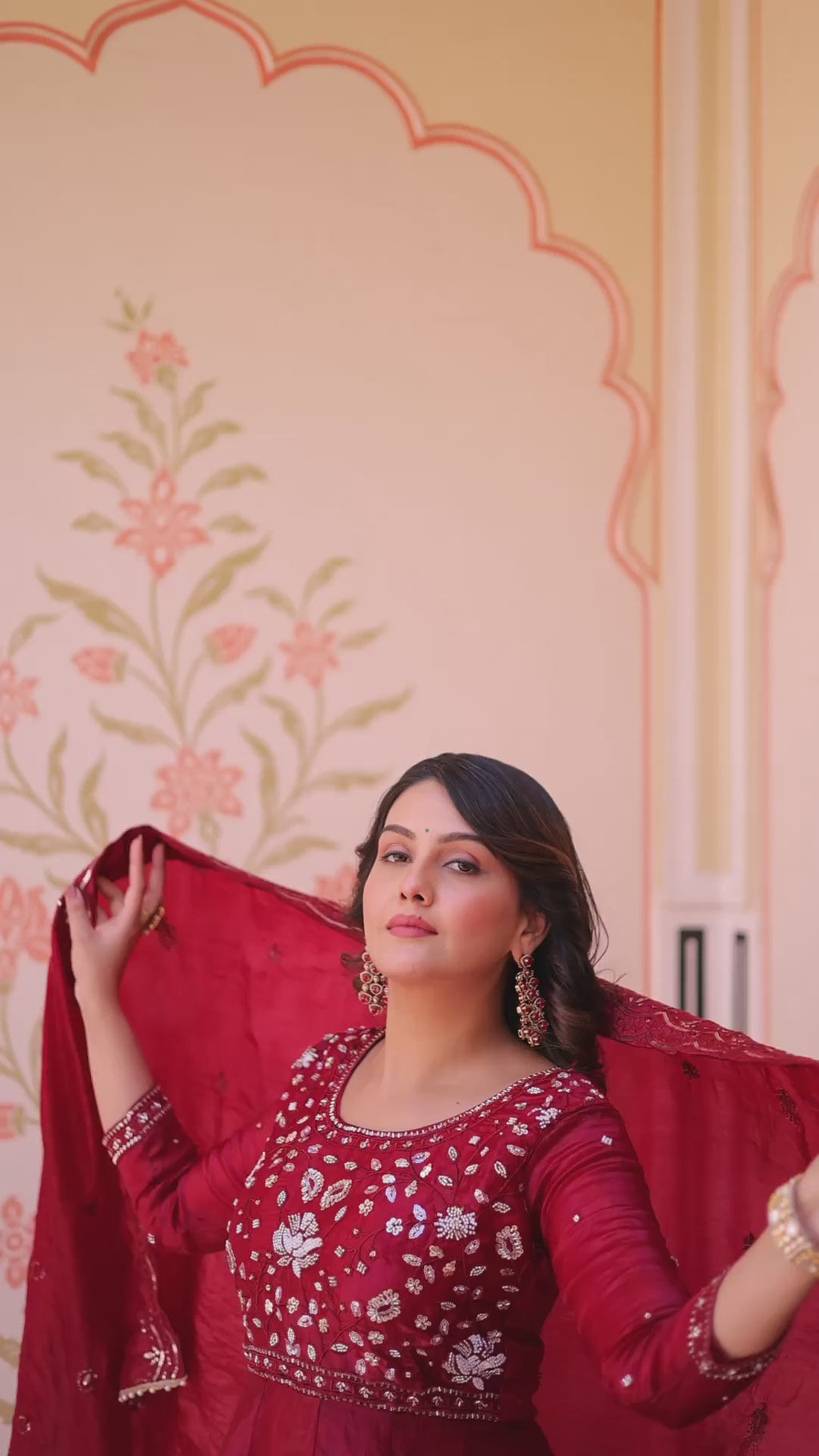 Women's Crush Anarkali Gown & Dupatta